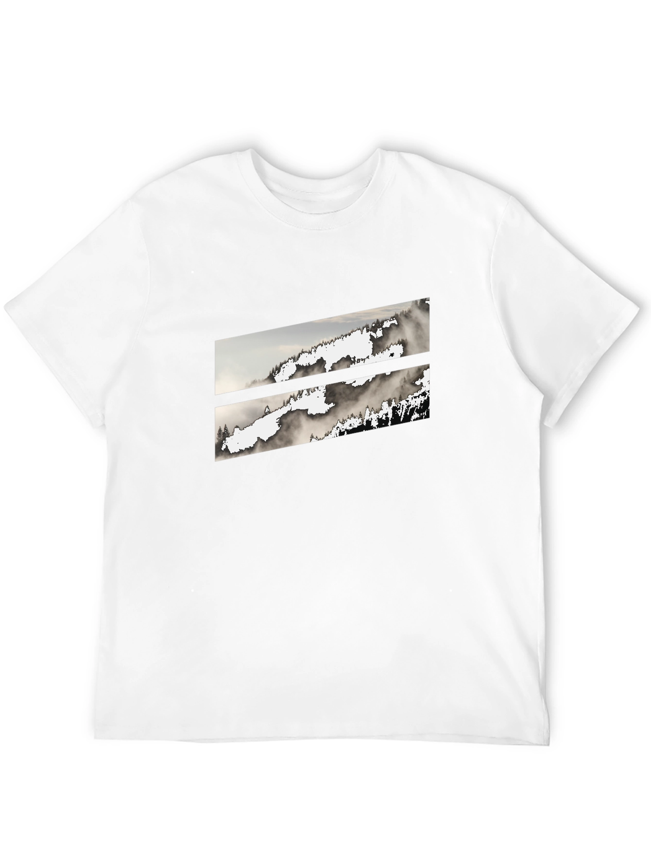 Modern Abstract Graphic Tee - Mountain Mist Design