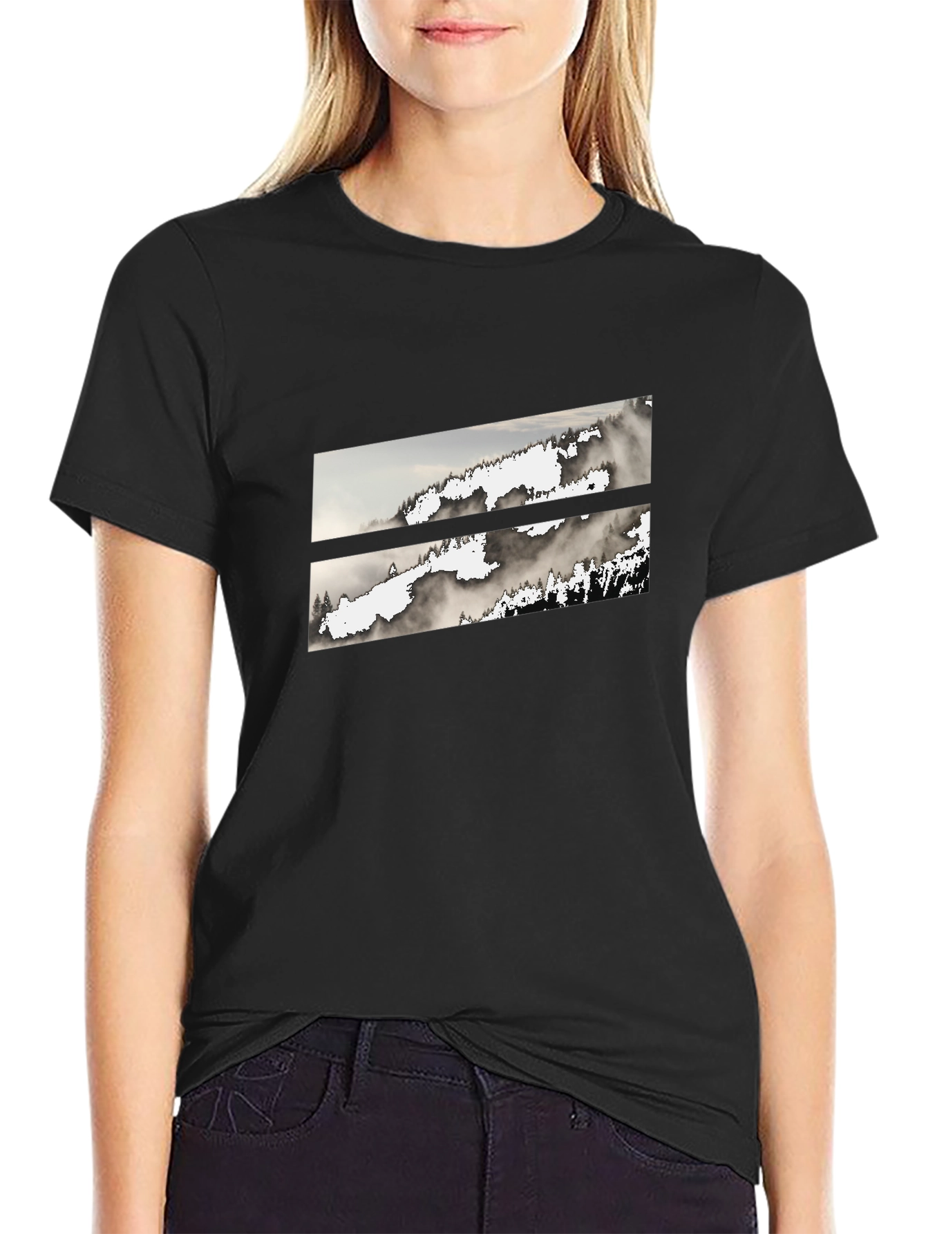 Modern Abstract Graphic Tee - Mountain Mist Design