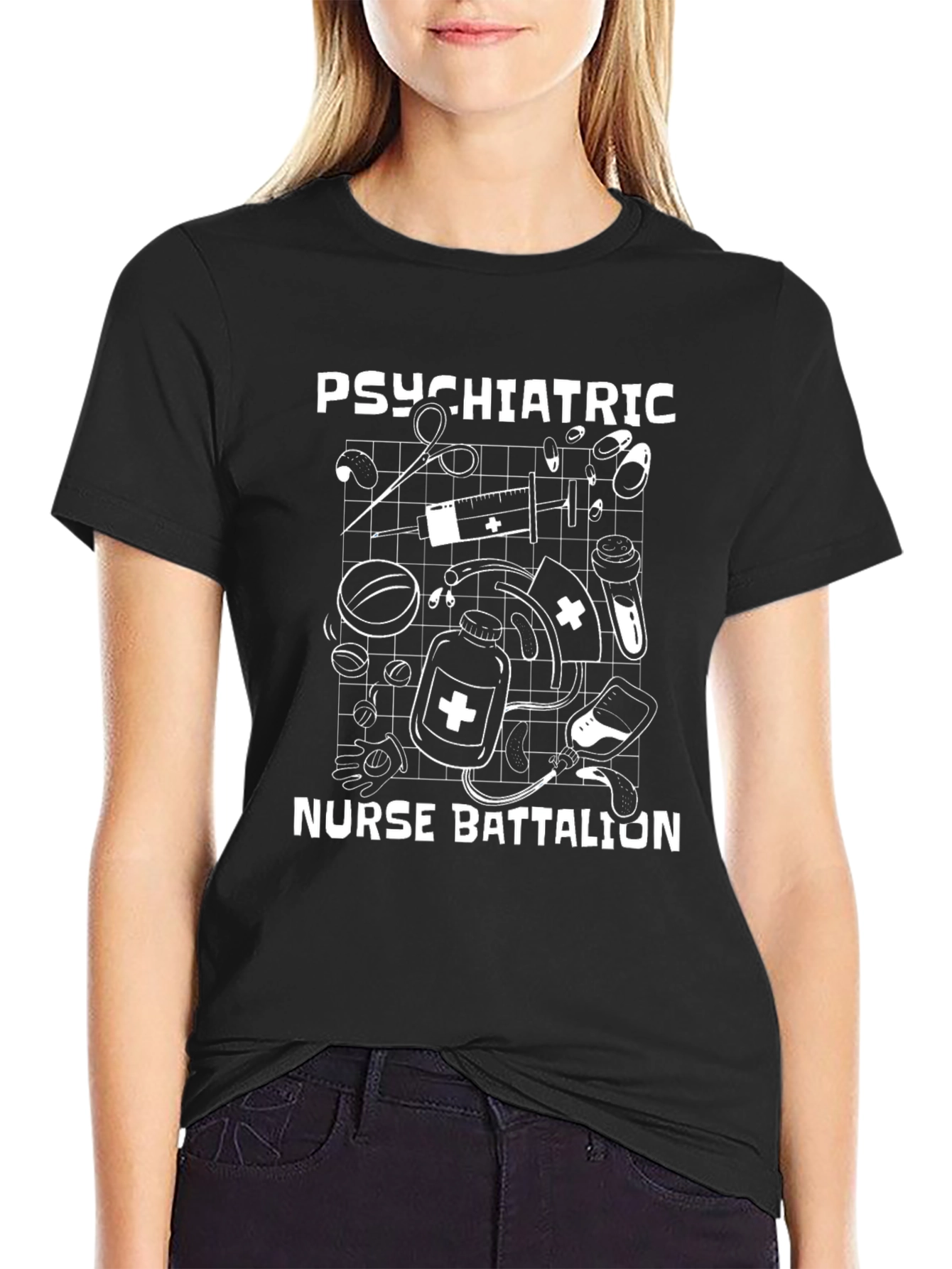Psychiatric Nurse Battalion Graphic T-Shirt