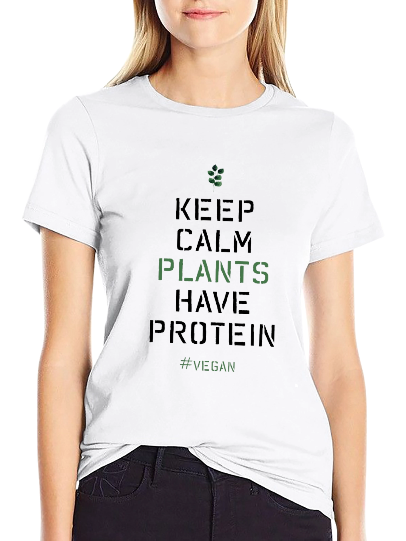 Vegan Protein T-Shirt - Keep Calm Plants Have Protein