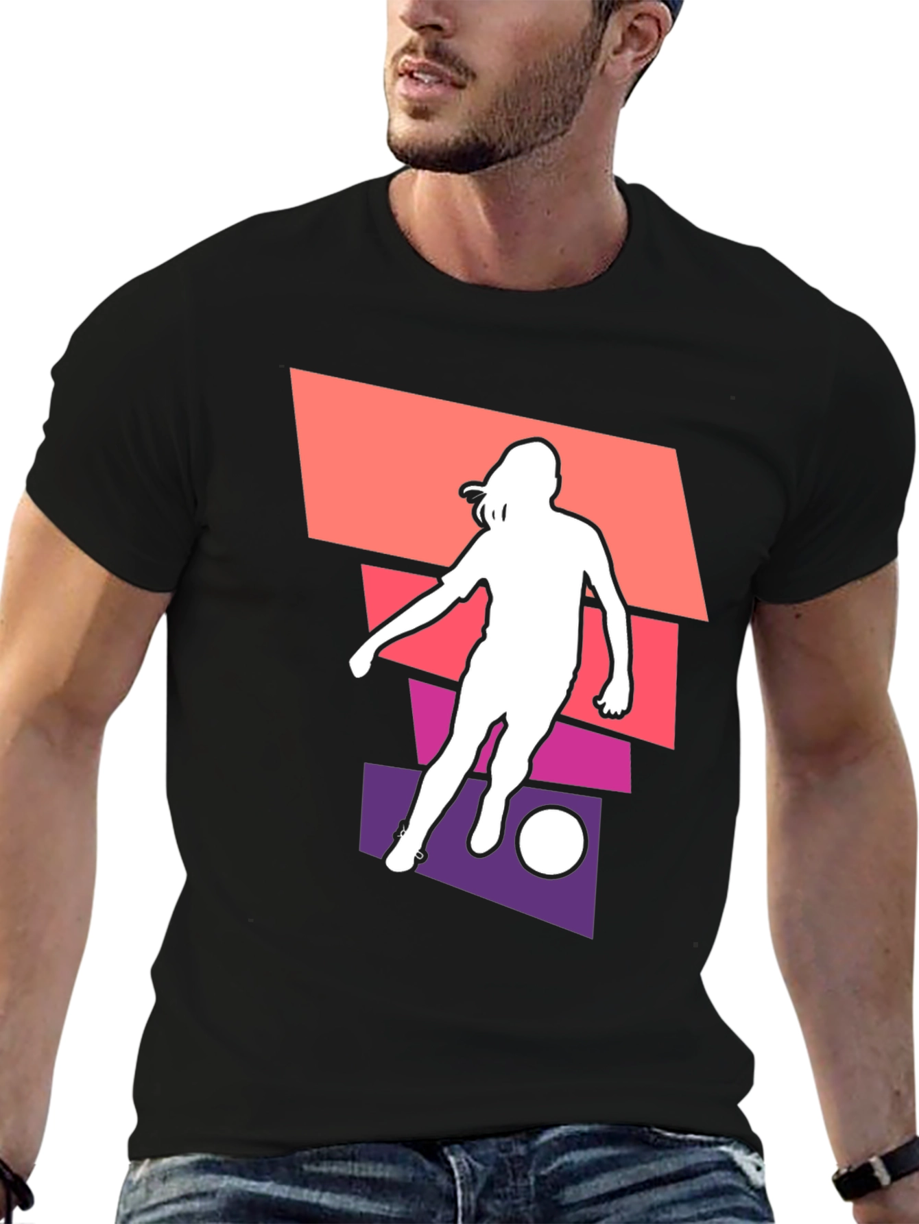 Soccer Silhouette Graphic Tee - Stylish Unisex T-Shirt