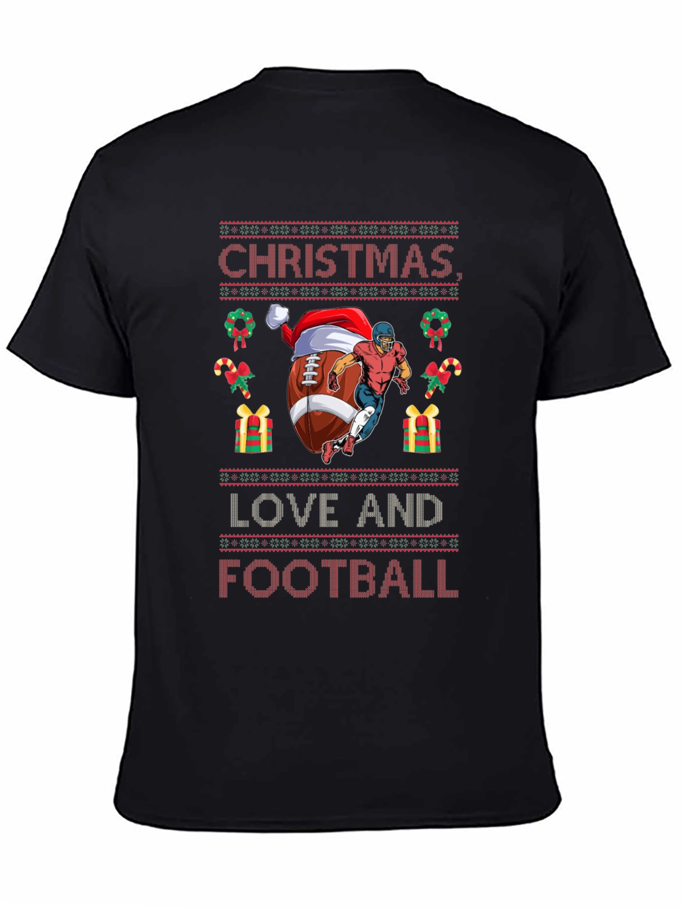 Christmas Love and Football Holiday T-Shirt