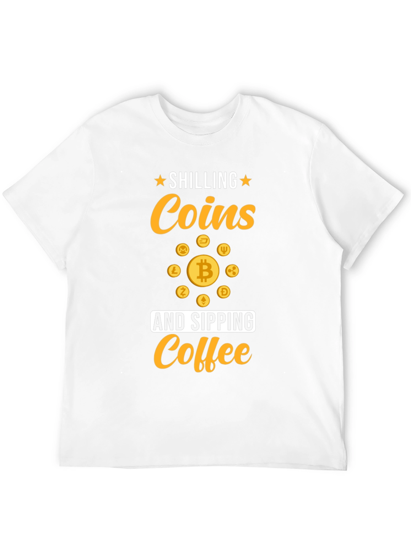 Shilling Coins and Sipping Coffee Black T-Shirt