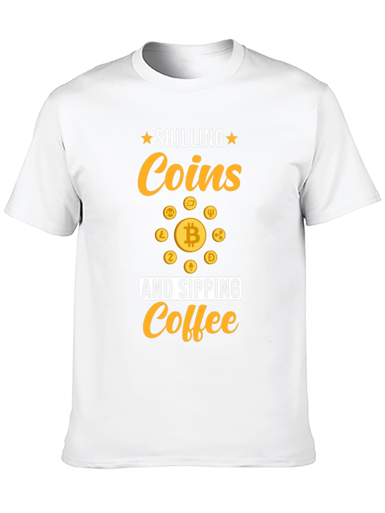 Shilling Coins and Sipping Coffee Black T-Shirt
