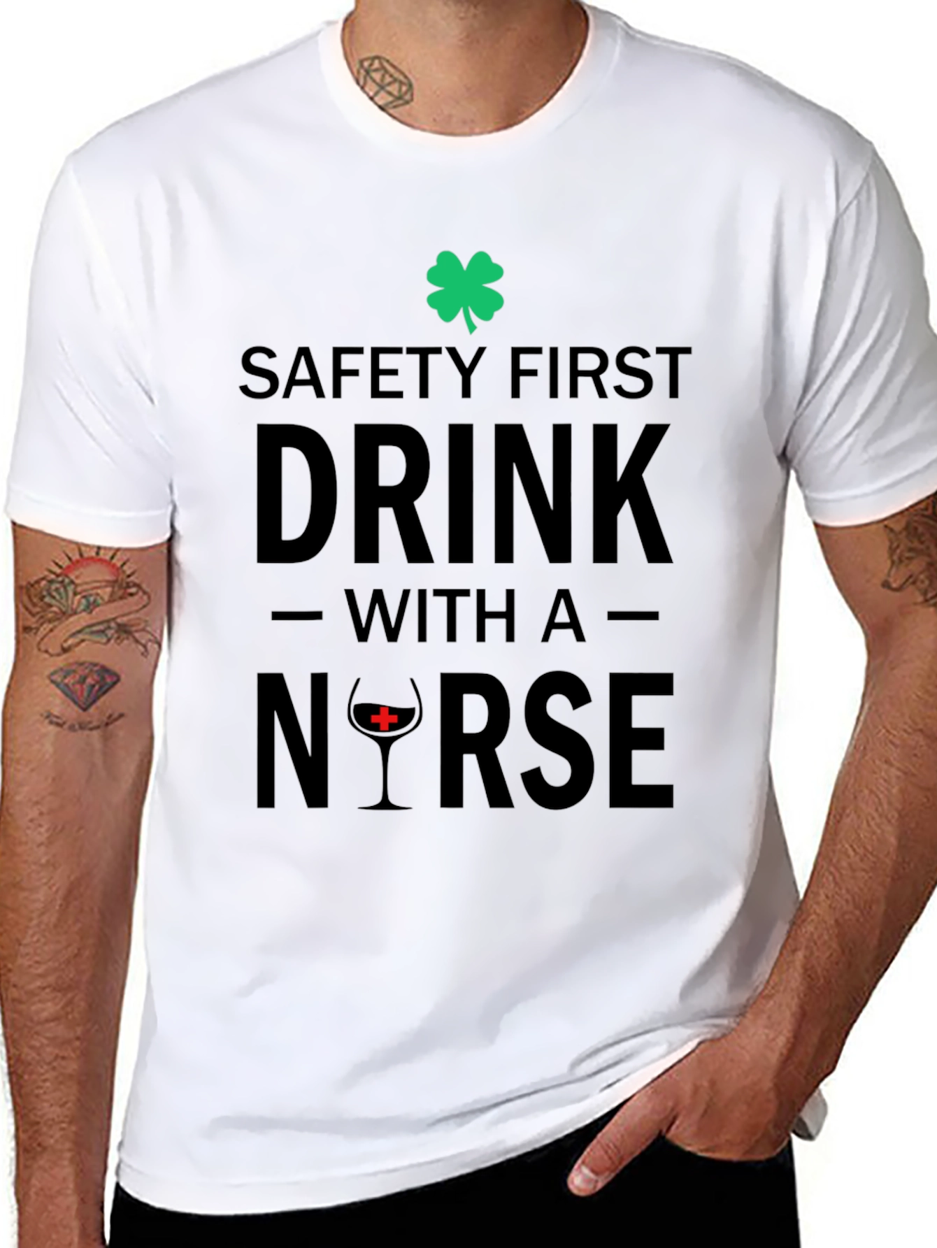 Safety First Drink With a Nurse Graphic Tee