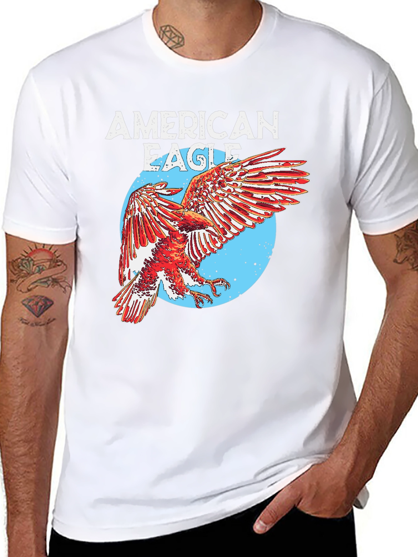American Eagle Graphic Print Mens T-Shirt