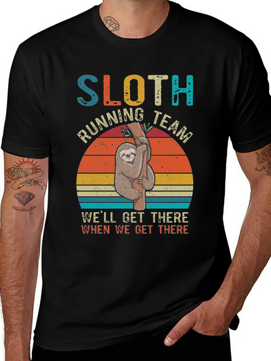 Sloth Running Team T-Shirt - Well Get There Slow!