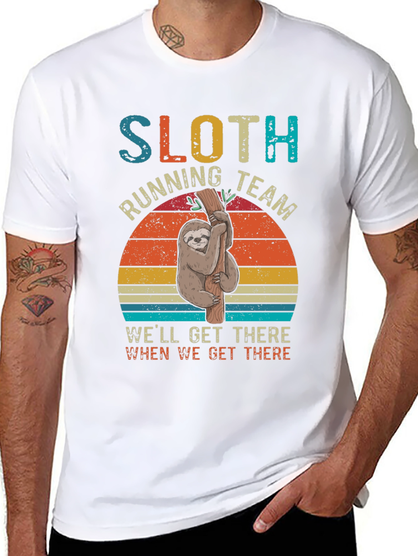 Sloth Running Team T-Shirt - Well Get There Slow!