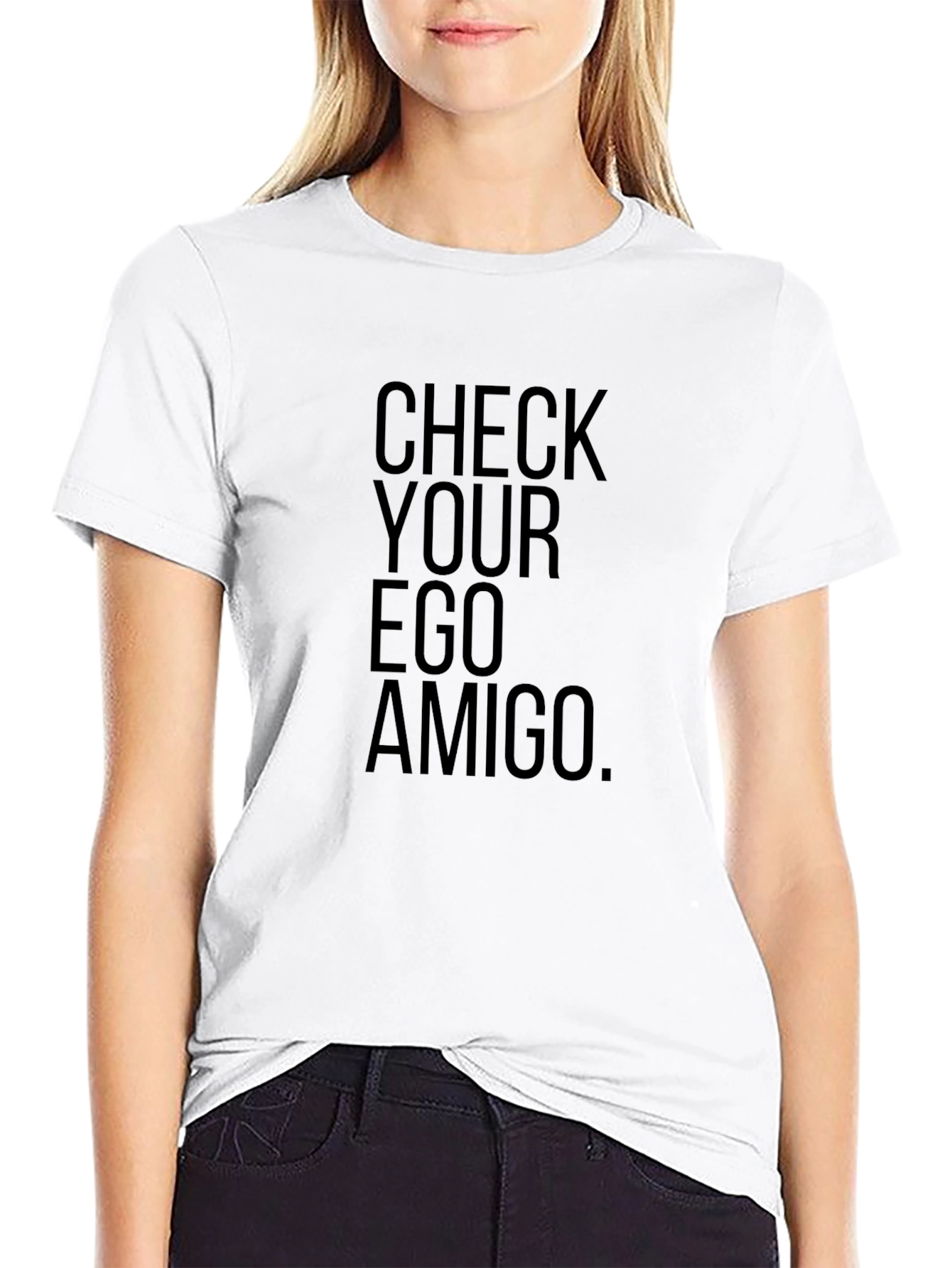 Check Your Ego Amigo Black Graphic Tee