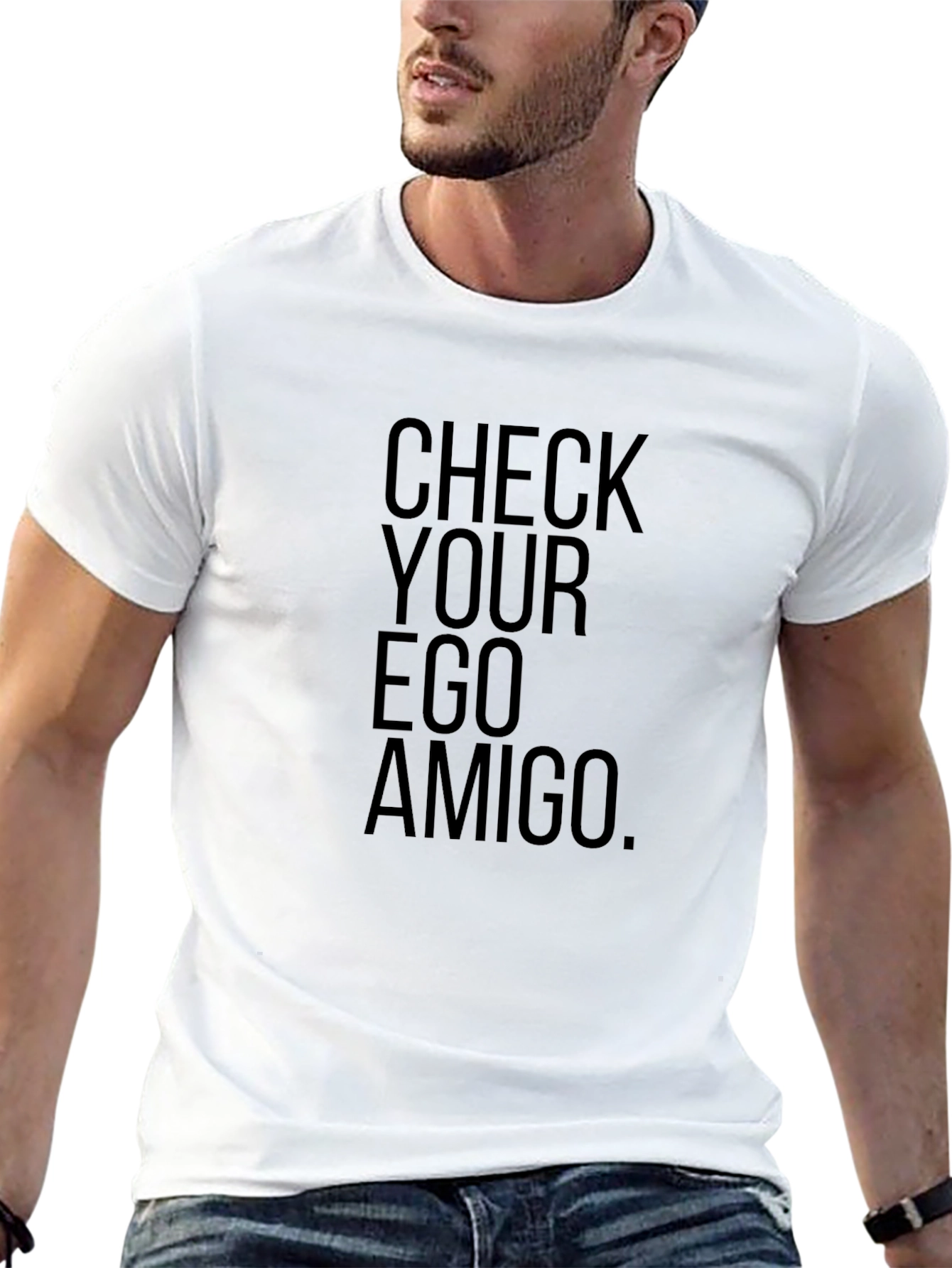Check Your Ego Amigo Black Graphic Tee