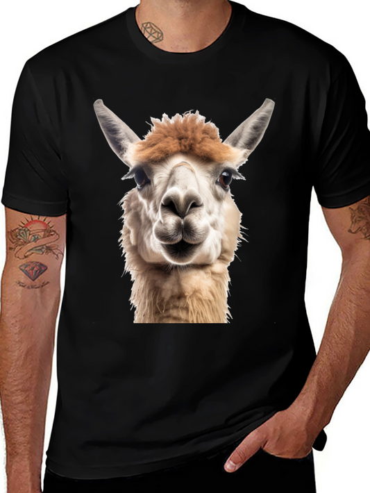 Alpaca Face Graphic Black T-Shirt