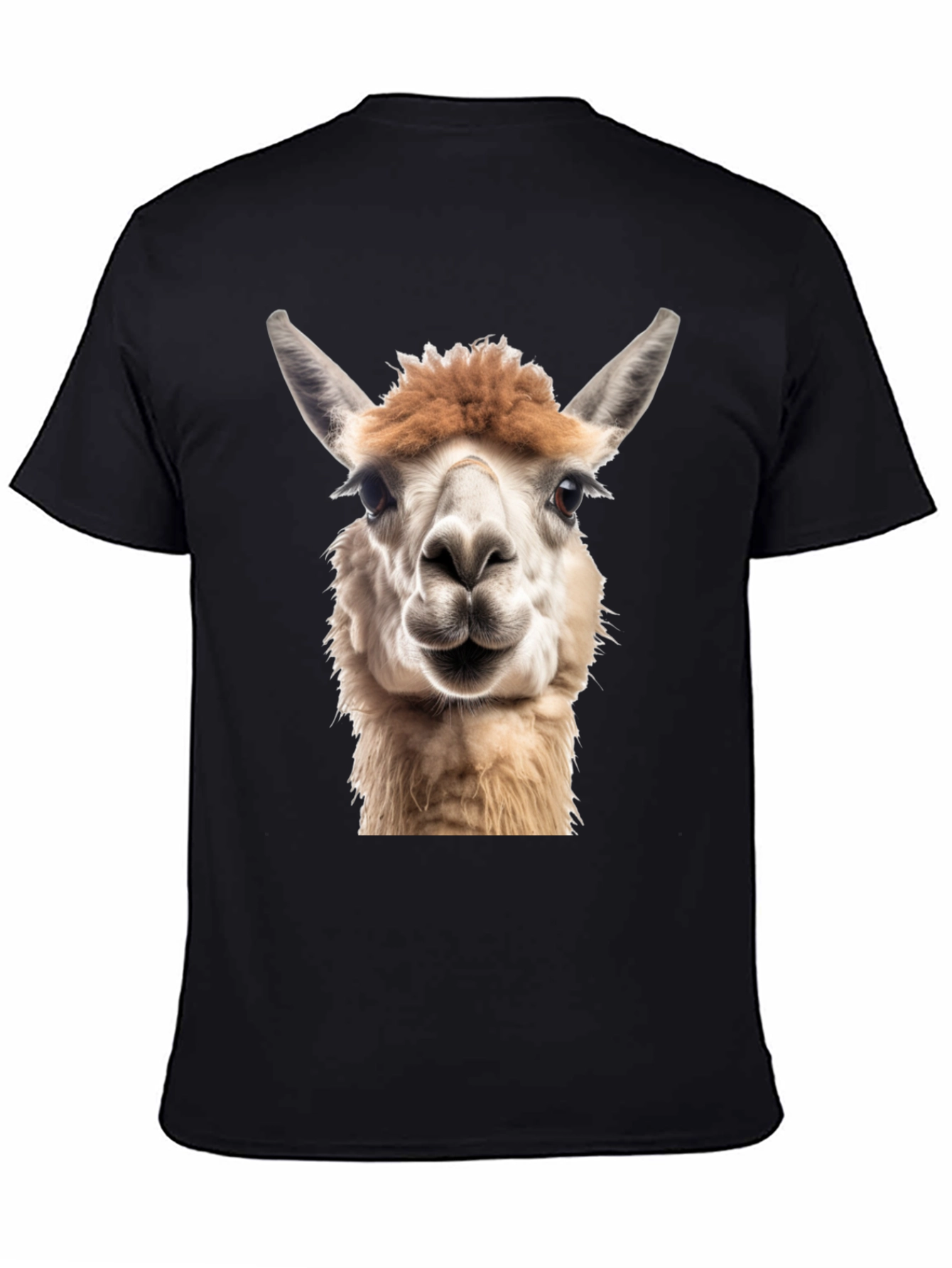 Alpaca Face Graphic Black T-Shirt