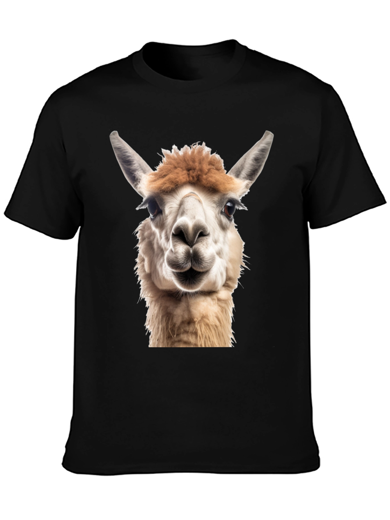 Alpaca Face Graphic Black T-Shirt
