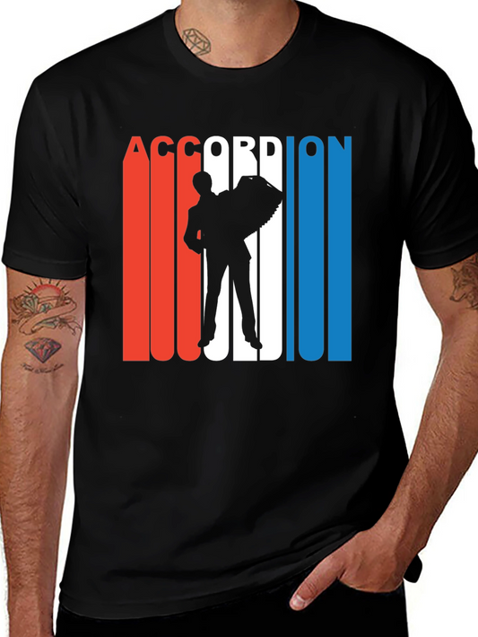 Accordion Player Graphic Tee - Music Lovers T-Shirt