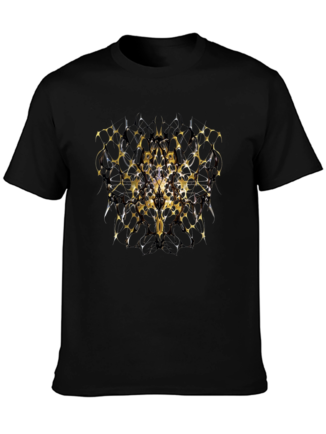 Abstract Geometric Tee - Black & Gold Design