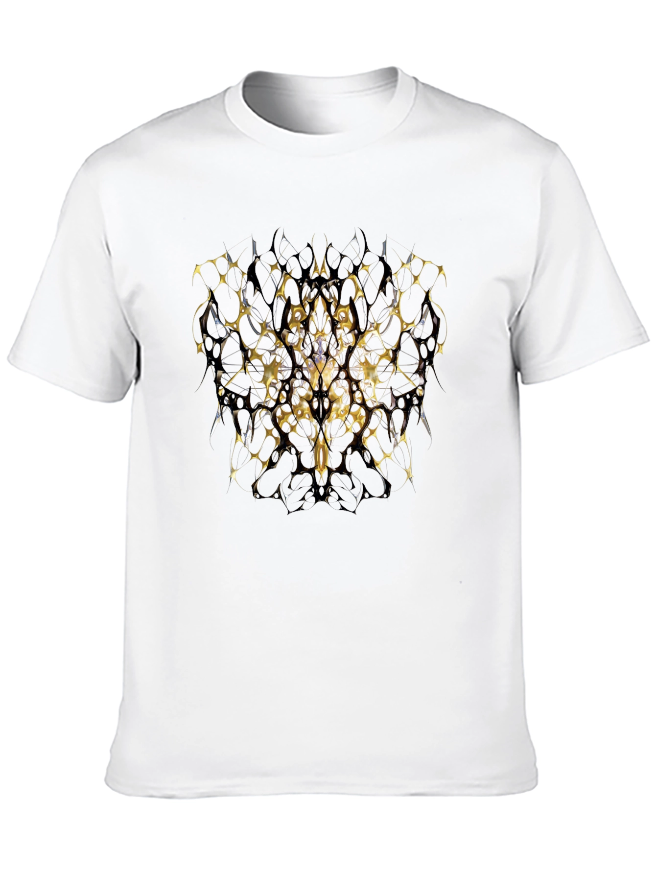 Abstract Geometric Tee - Black & Gold Design