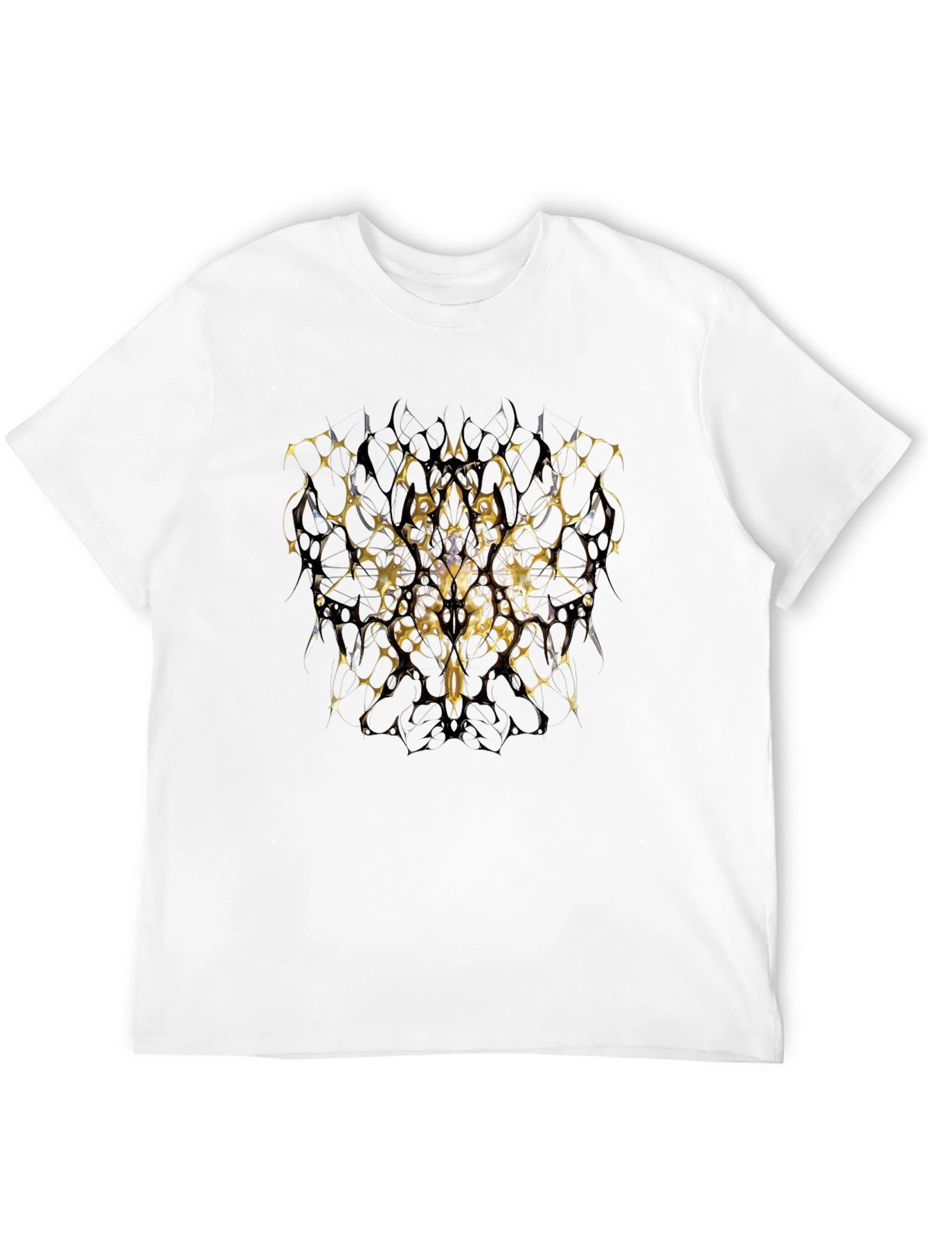 Abstract Geometric Tee - Black & Gold Design