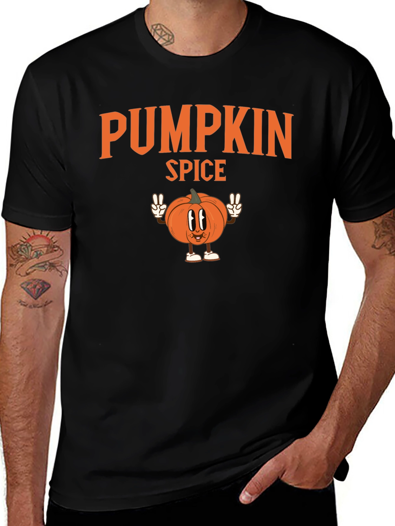 Pumpkin Spice Cartoon T-Shirt - Fall Apparel