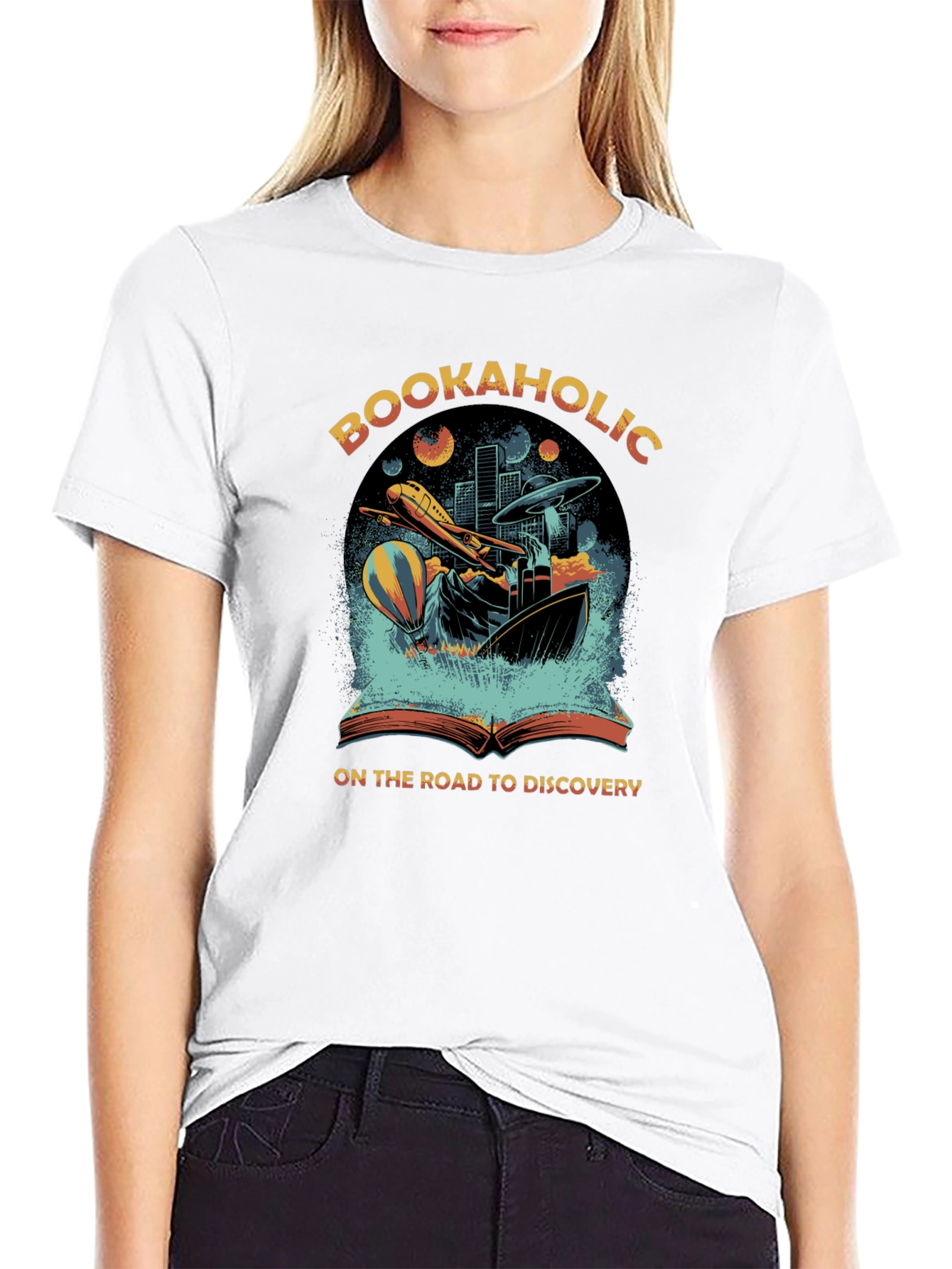 Bookaholic Discovery Tee - Adventure Awaits!