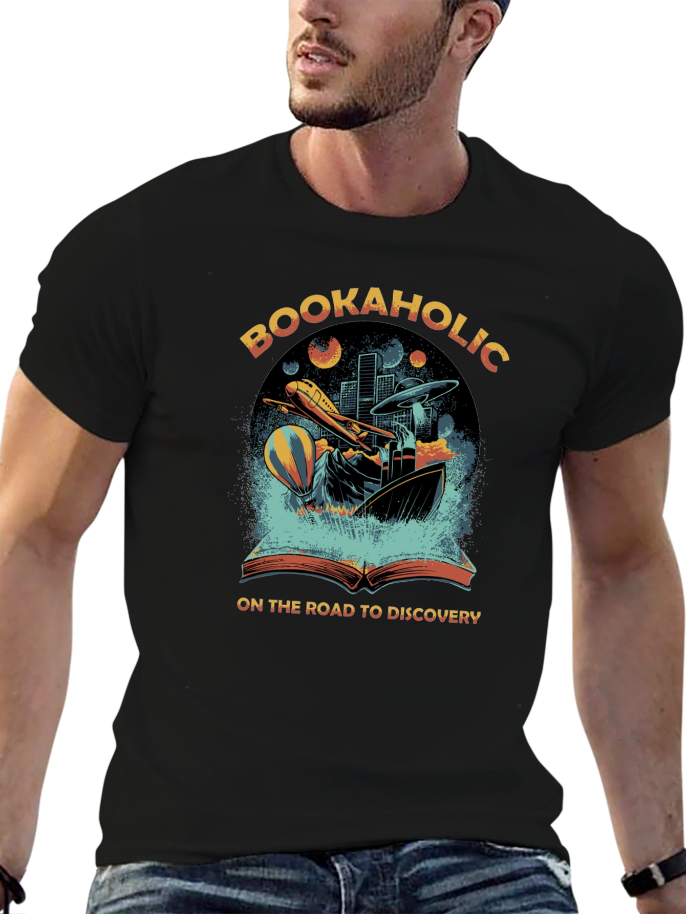 Bookaholic Discovery Tee - Adventure Awaits!