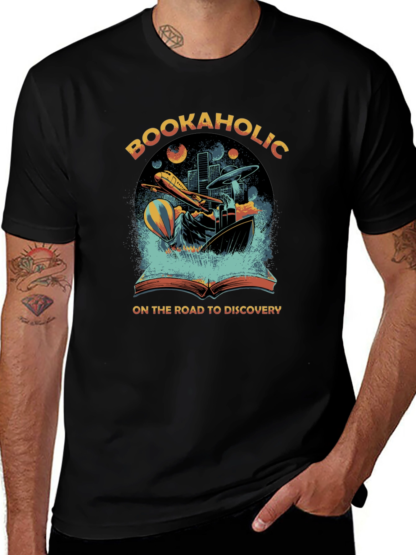 Bookaholic Discovery Tee - Adventure Awaits!