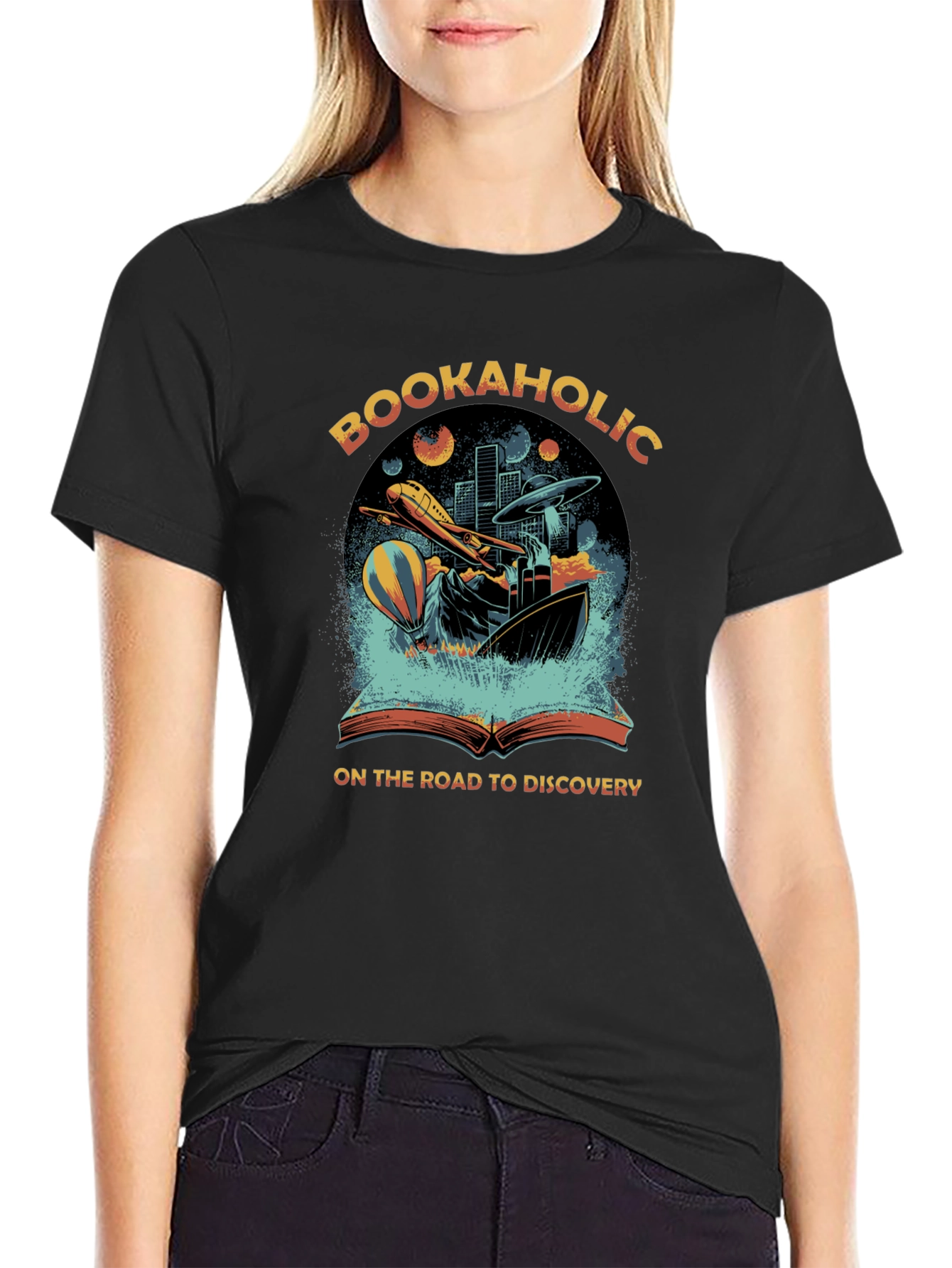 Bookaholic Discovery Tee - Adventure Awaits!