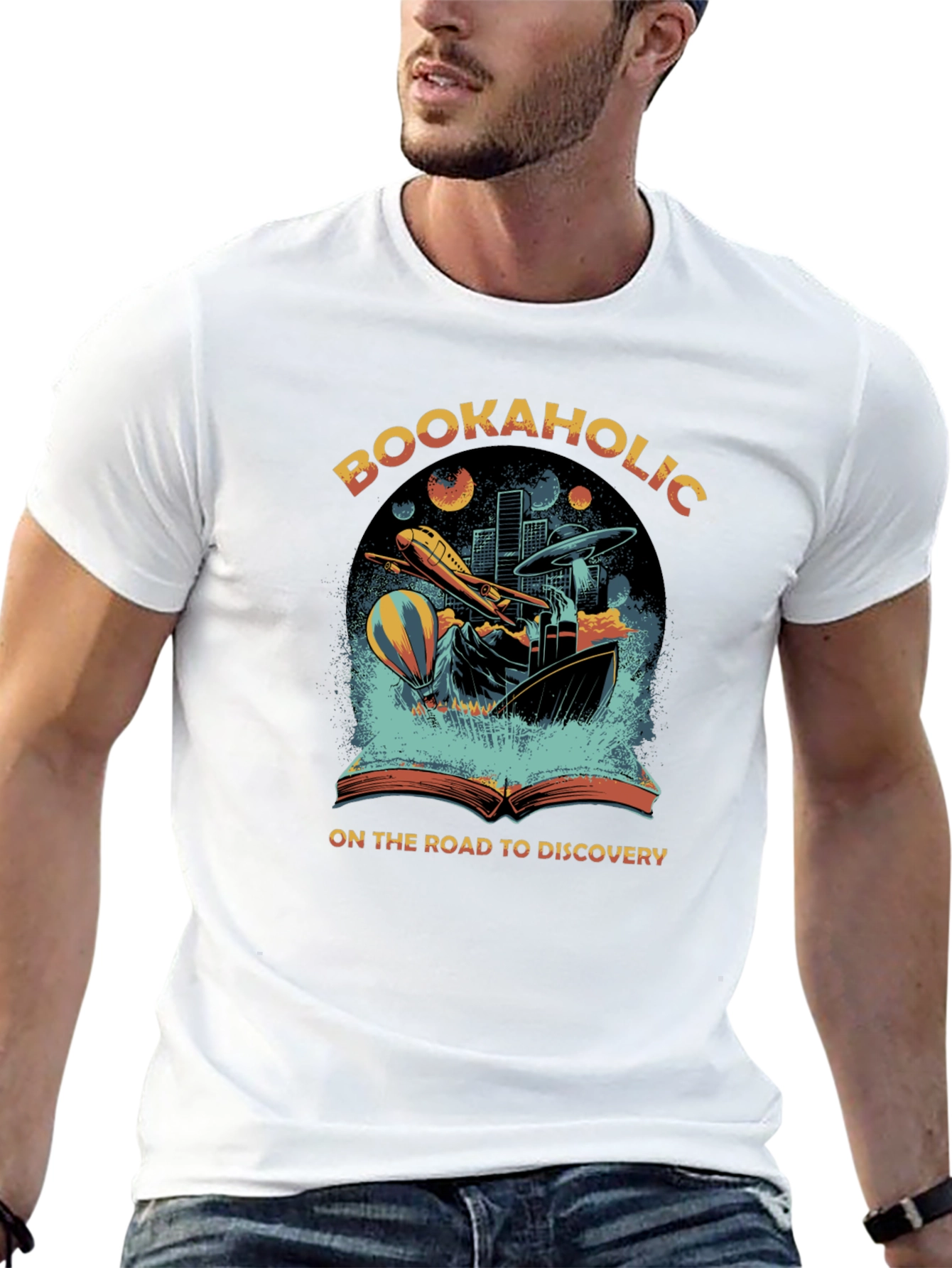 Bookaholic Discovery Tee - Adventure Awaits!