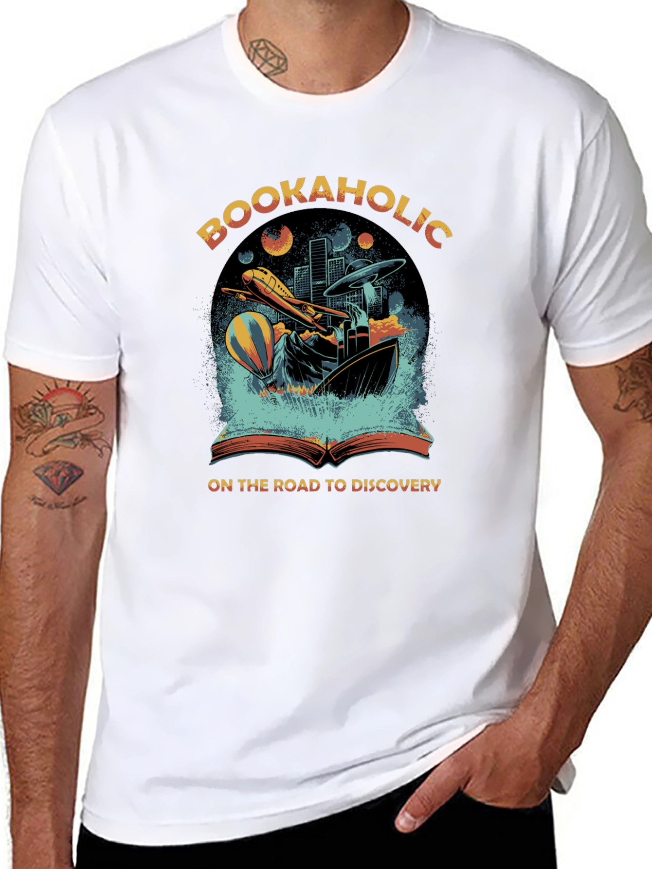 Bookaholic Discovery Tee - Adventure Awaits!