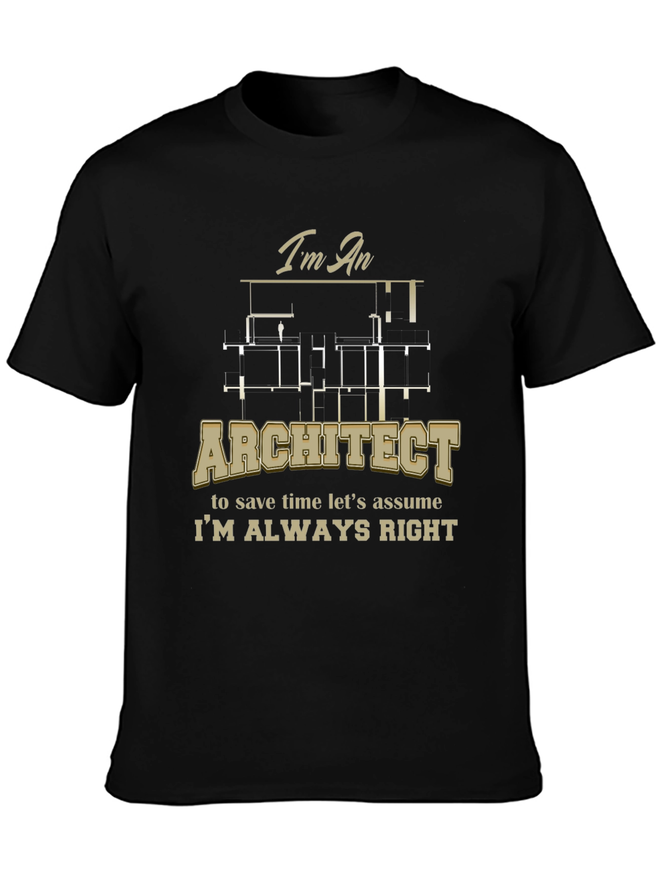 Architect Im Always Right Funny T-Shirt
