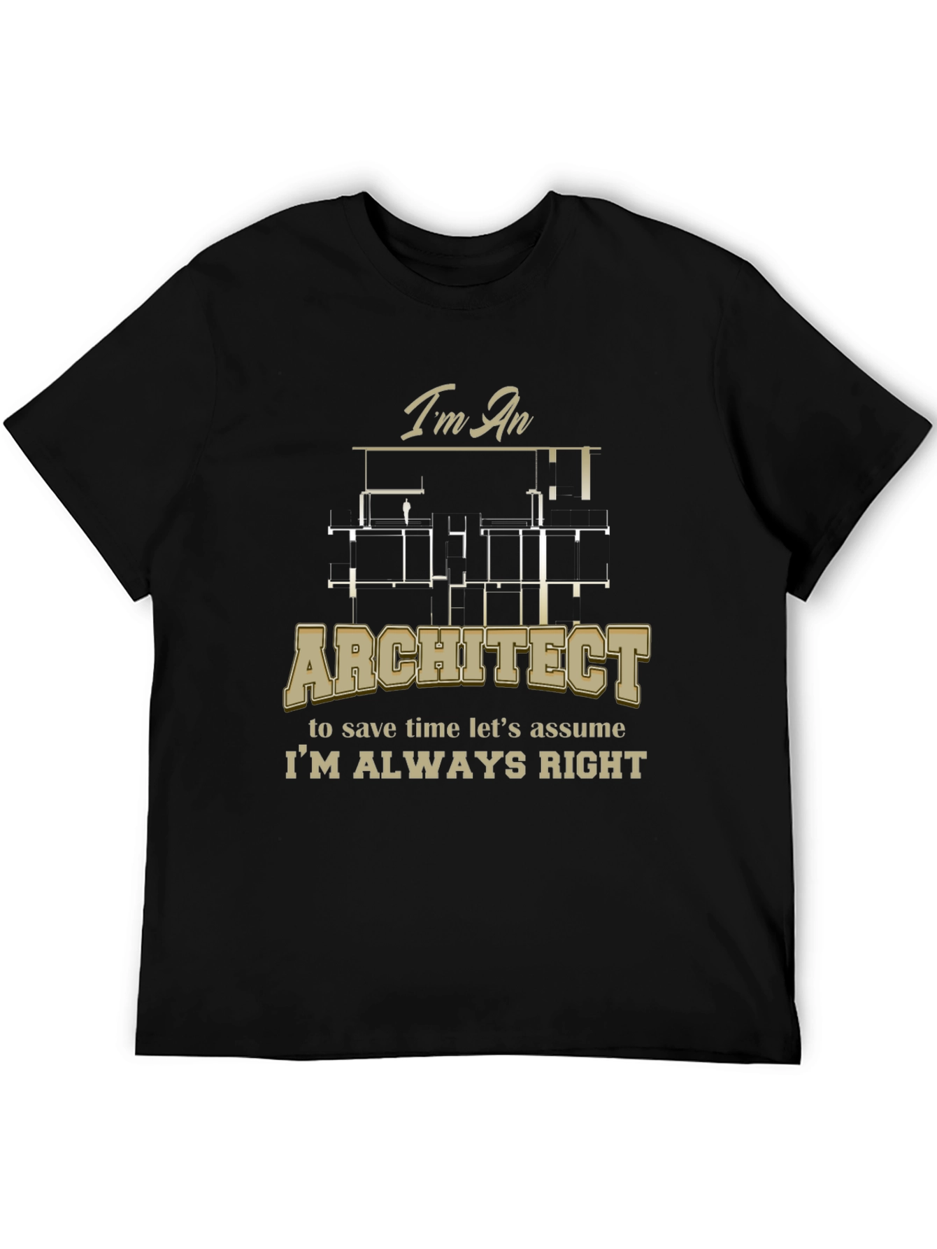 Architect Im Always Right Funny T-Shirt