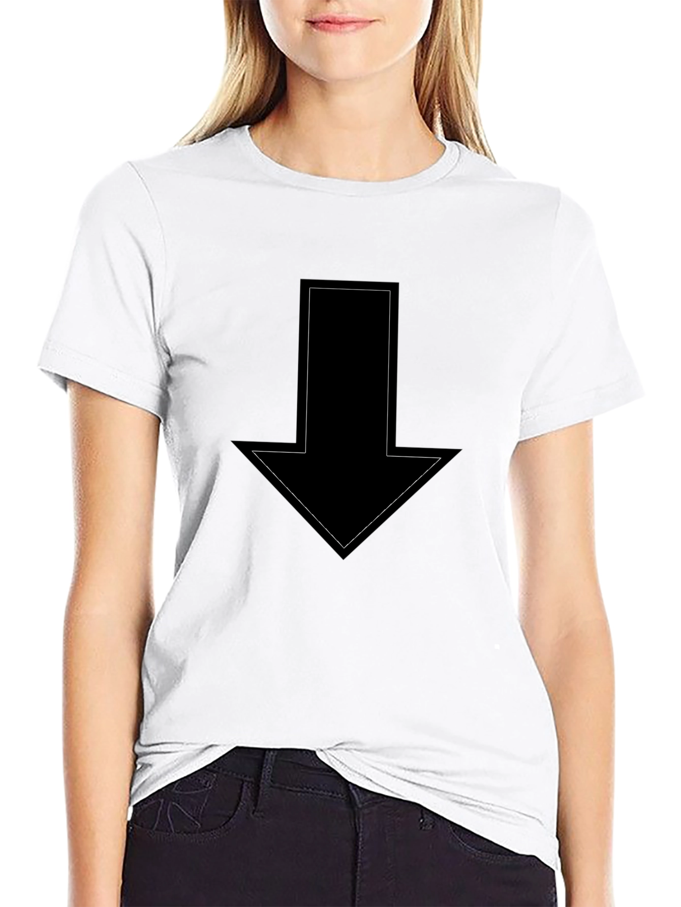 Arrow Down Graphic Black T-Shirt - Casual Wear
