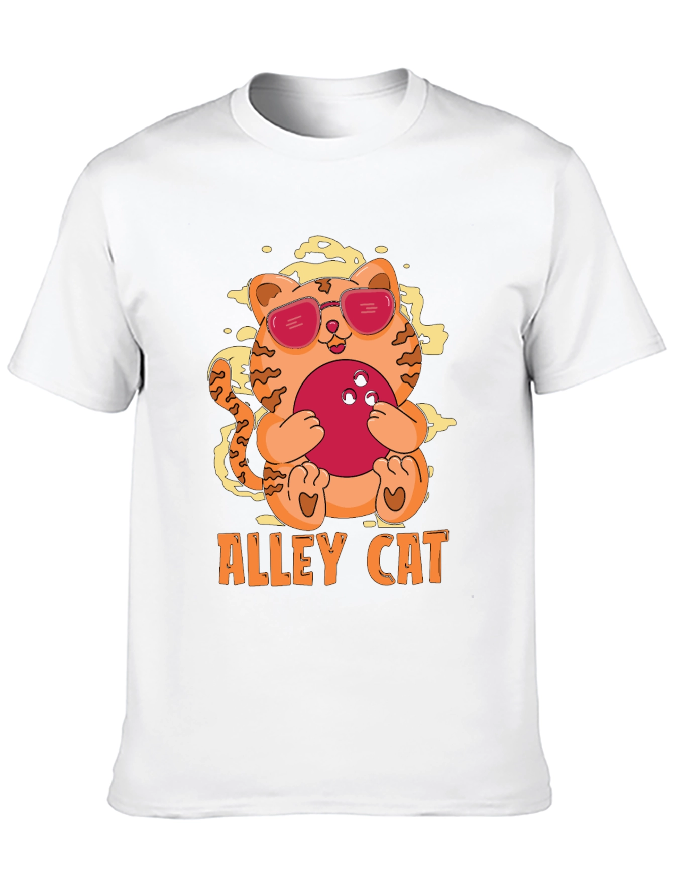 Alley Cat Bowling T-Shirt - Cool Kitten Design