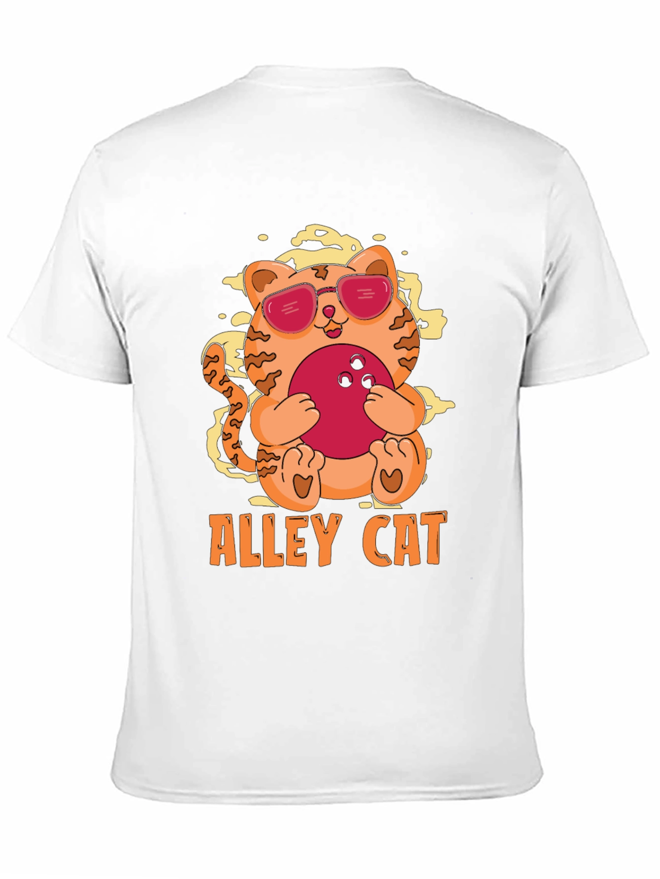 Alley Cat Bowling T-Shirt - Cool Kitten Design
