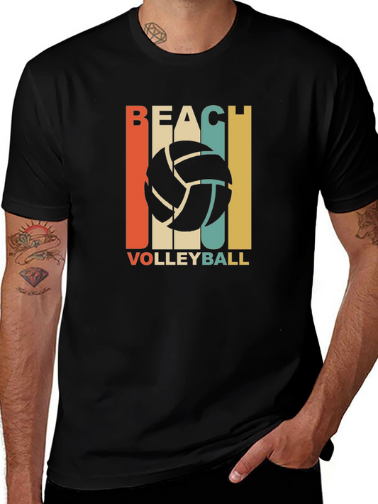 Beach Volleyball Graphic T-Shirt - Retro Style