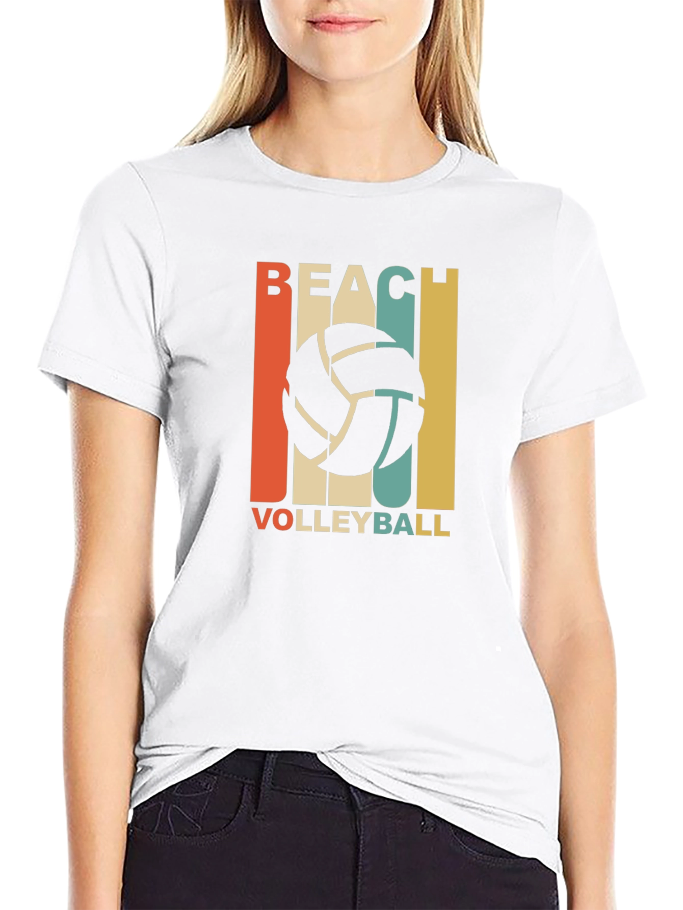 Beach Volleyball Graphic T-Shirt - Retro Style