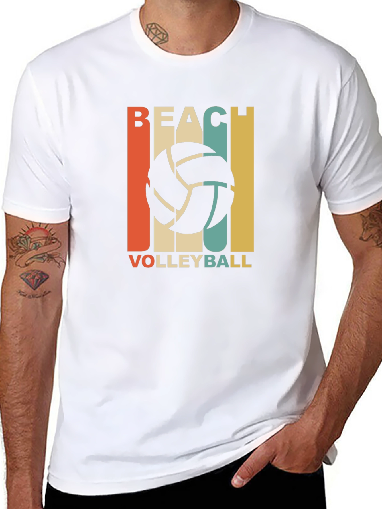 Beach Volleyball Graphic T-Shirt - Retro Style