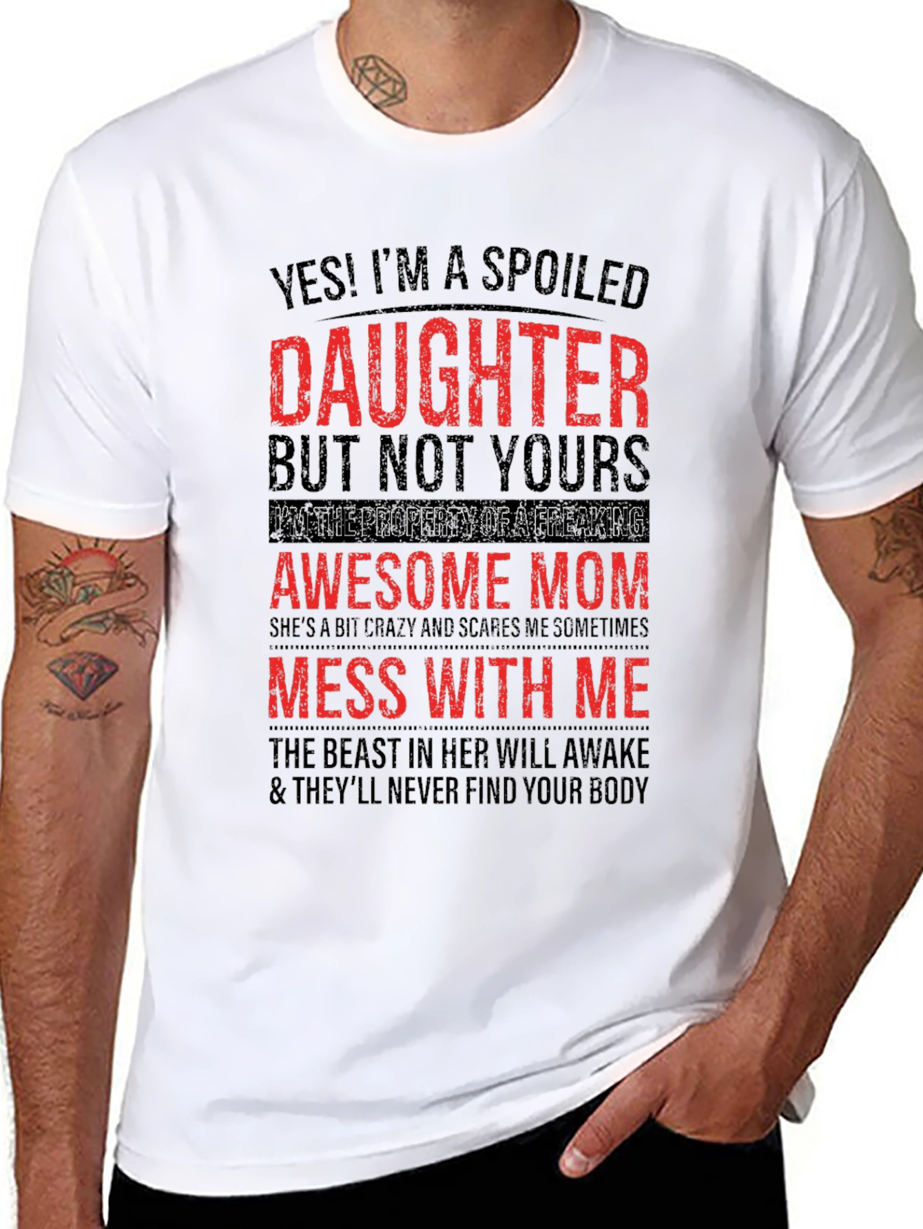 Spoiled Daughter Awesome Mom Graphic T-Shirt