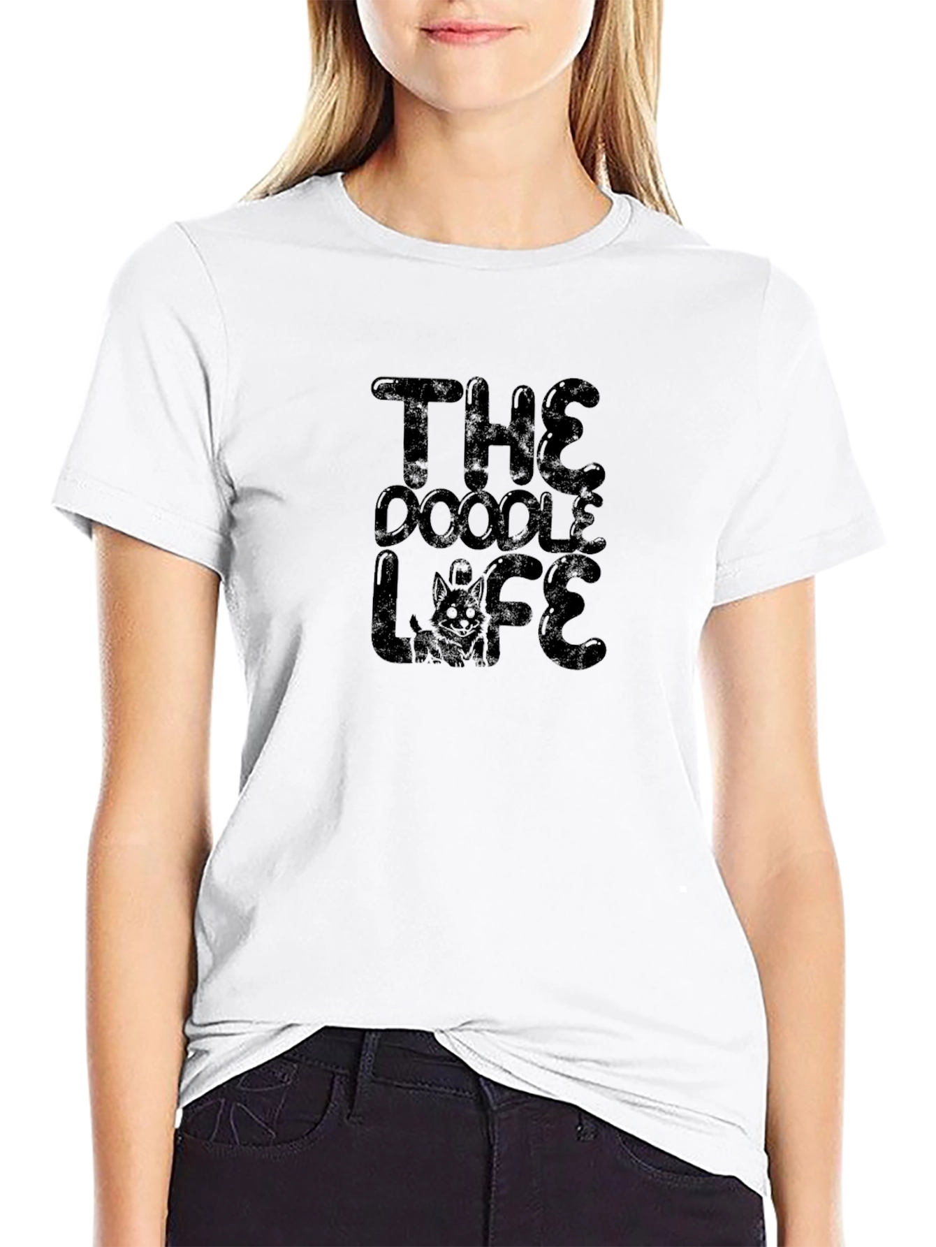 The Doodle Life T-Shirt - Black Crew Neck Tee