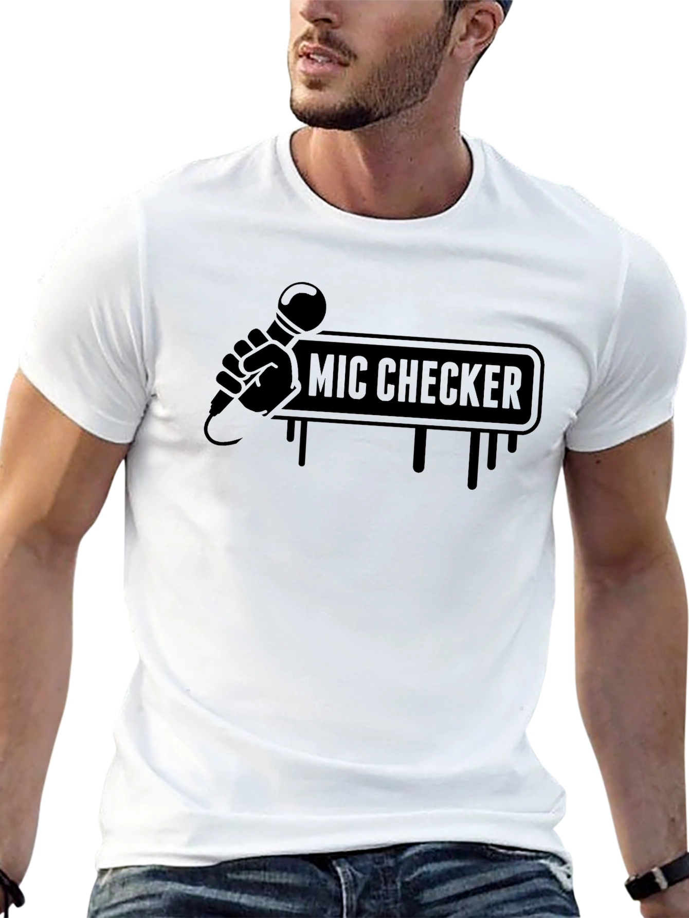 Mic Checker Black Graphic Tee