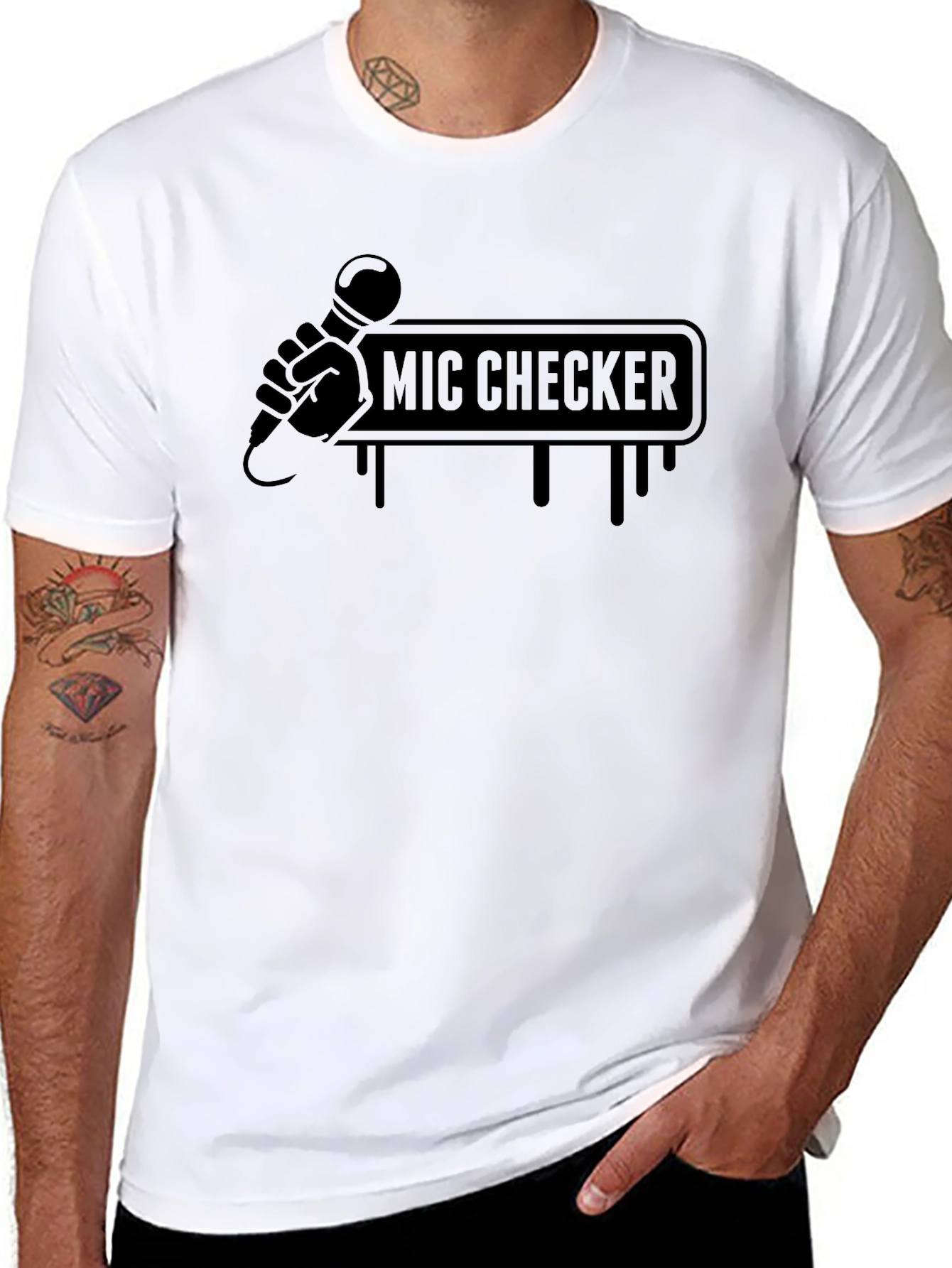 Mic Checker Black Graphic Tee