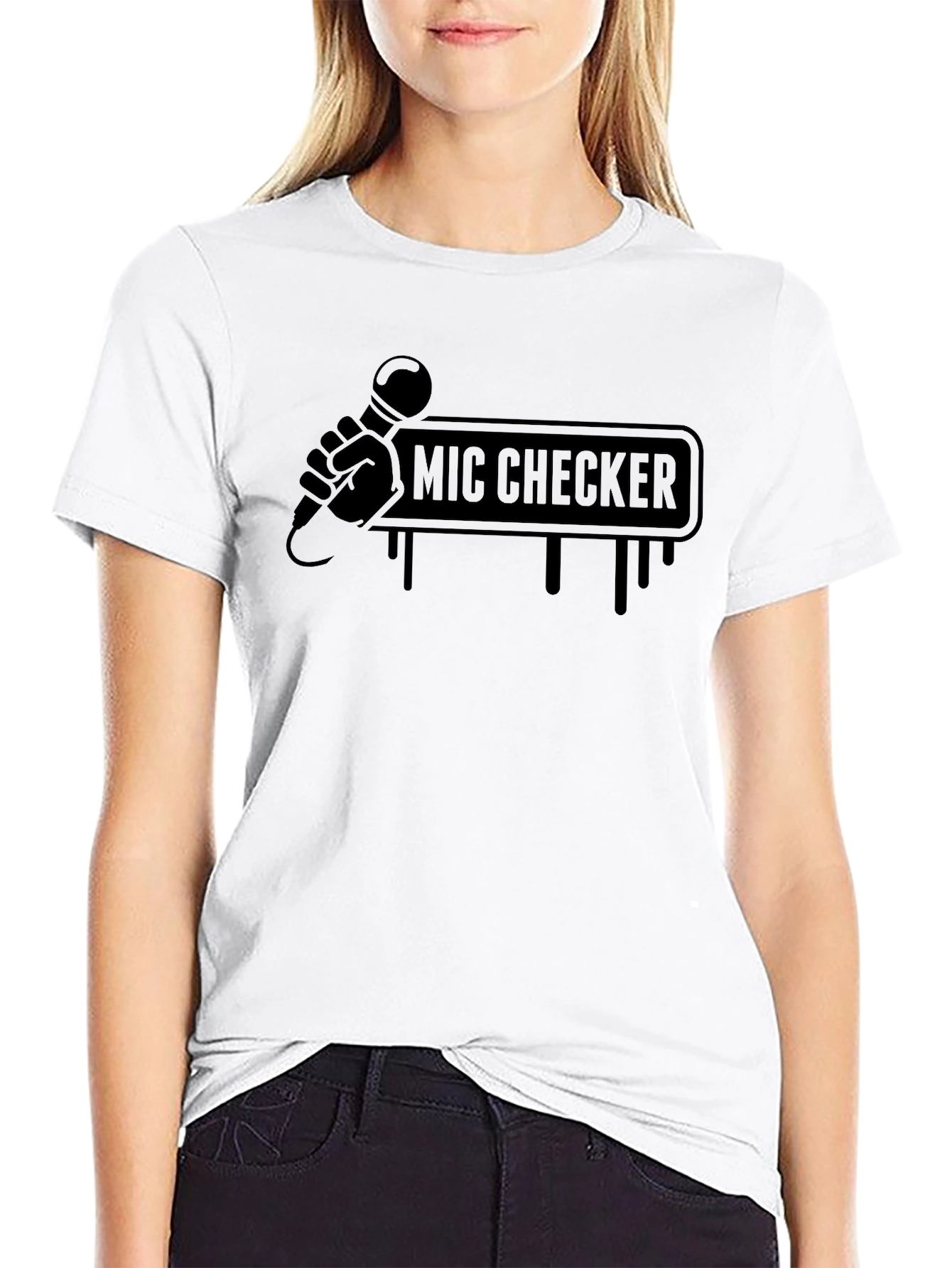 Mic Checker Black Graphic Tee