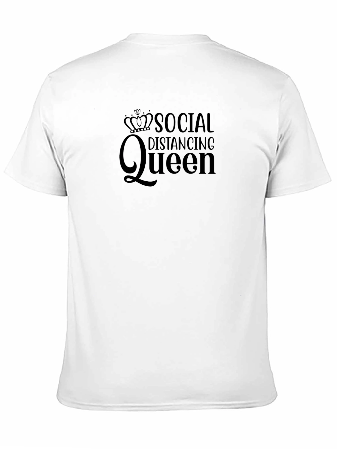 Social Distancing Queen Black Graphic T-Shirt