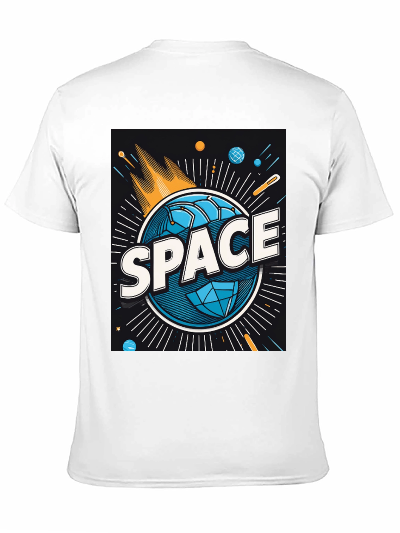 Space Graphic Tee - Mens Black Cotton T-Shirt