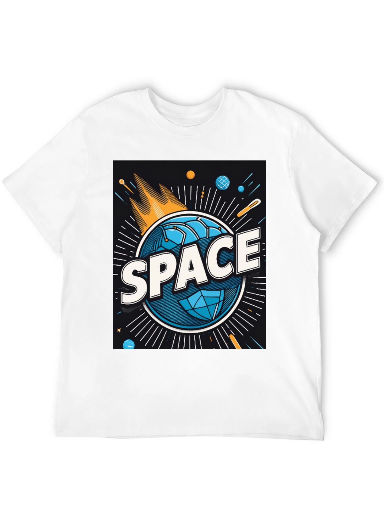 Space Graphic Tee - Mens Black Cotton T-Shirt