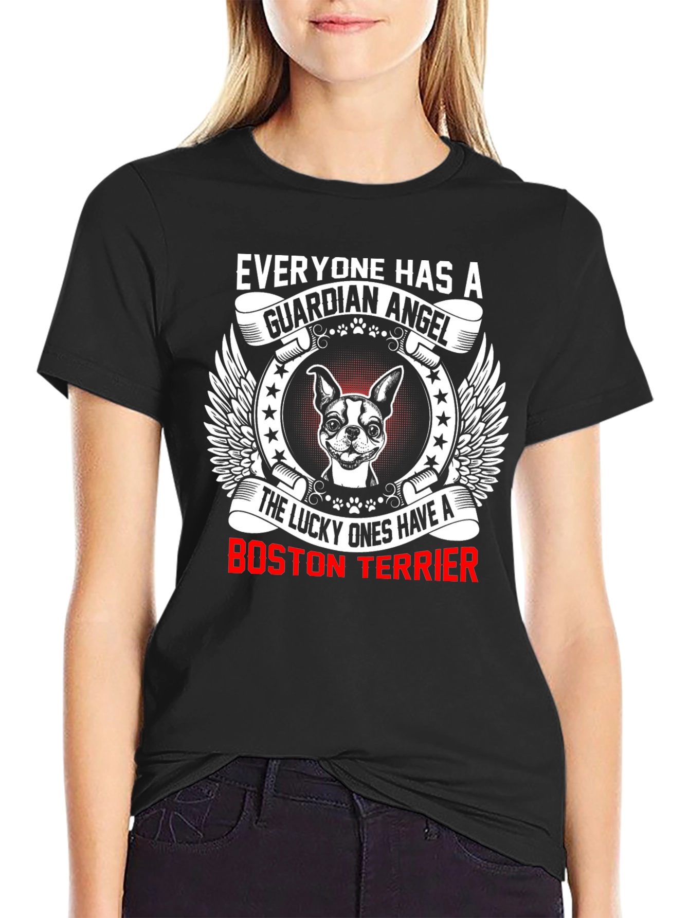 Boston Terrier Guardian Angel T-Shirt
