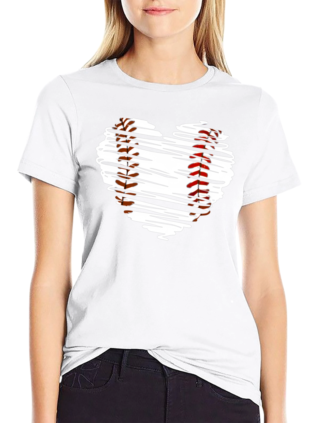 Baseball Heart Graphic Tee