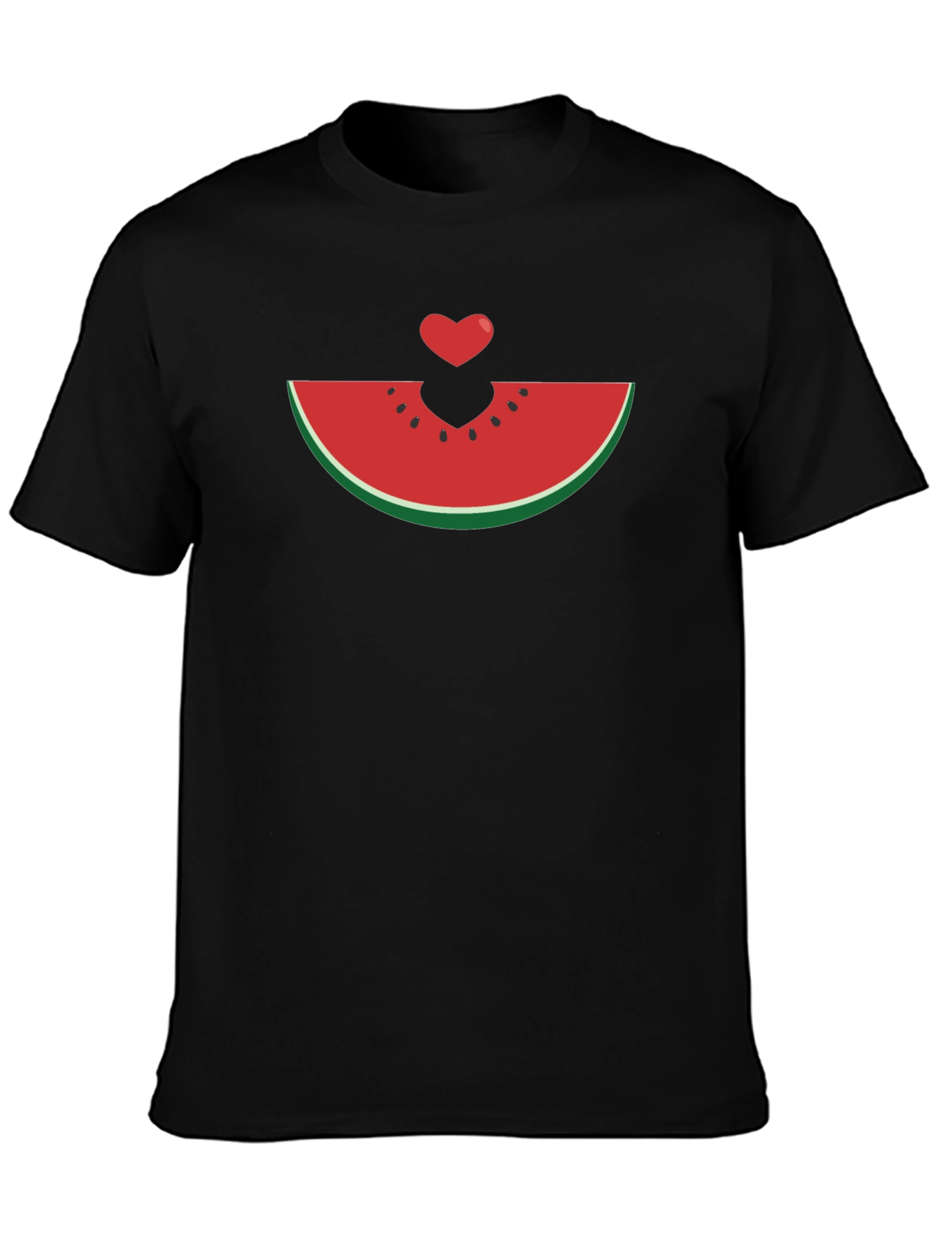 Watermelon Heart Graphic Tee - Black Unisex T-Shirt