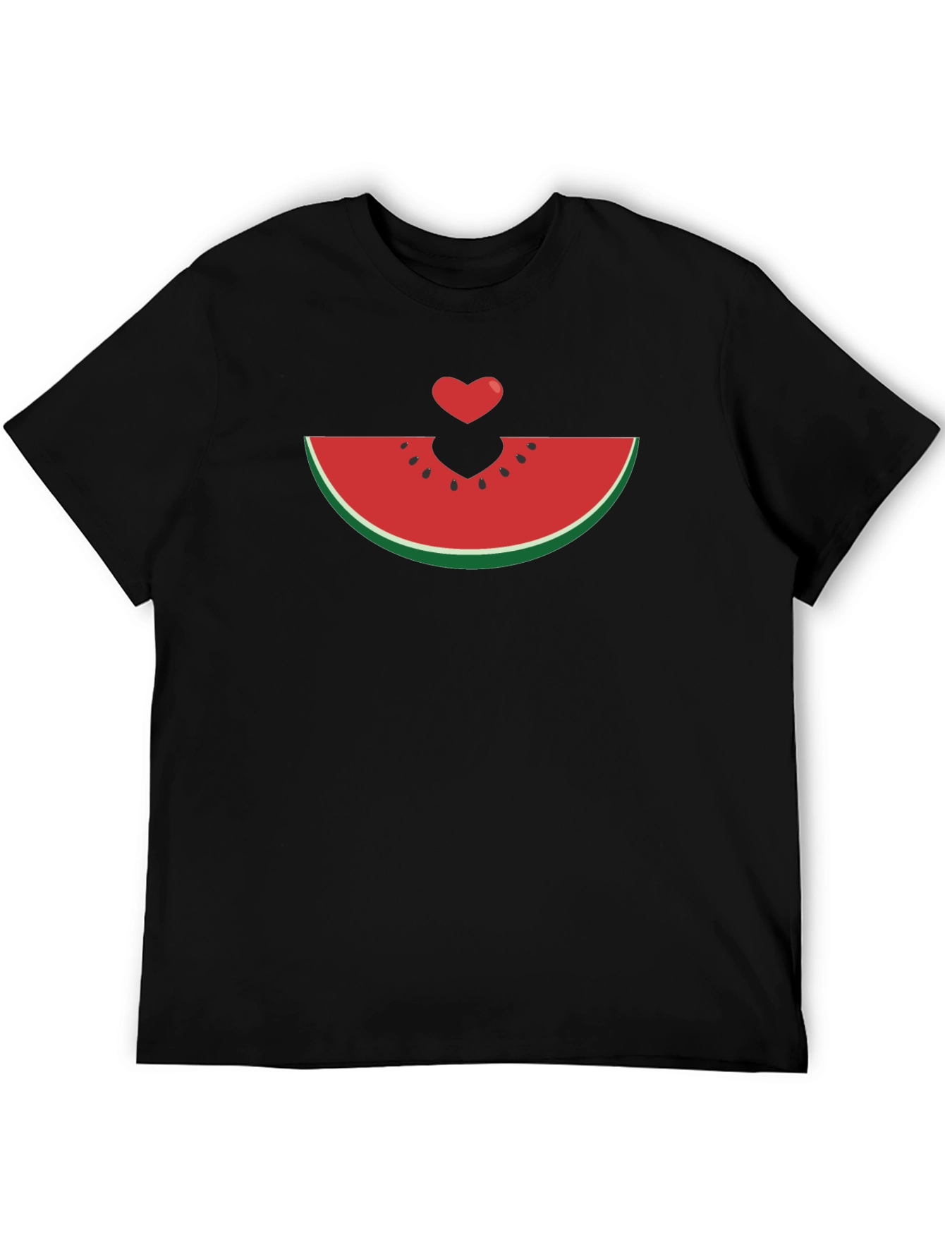 Watermelon Heart Graphic Tee - Black Unisex T-Shirt