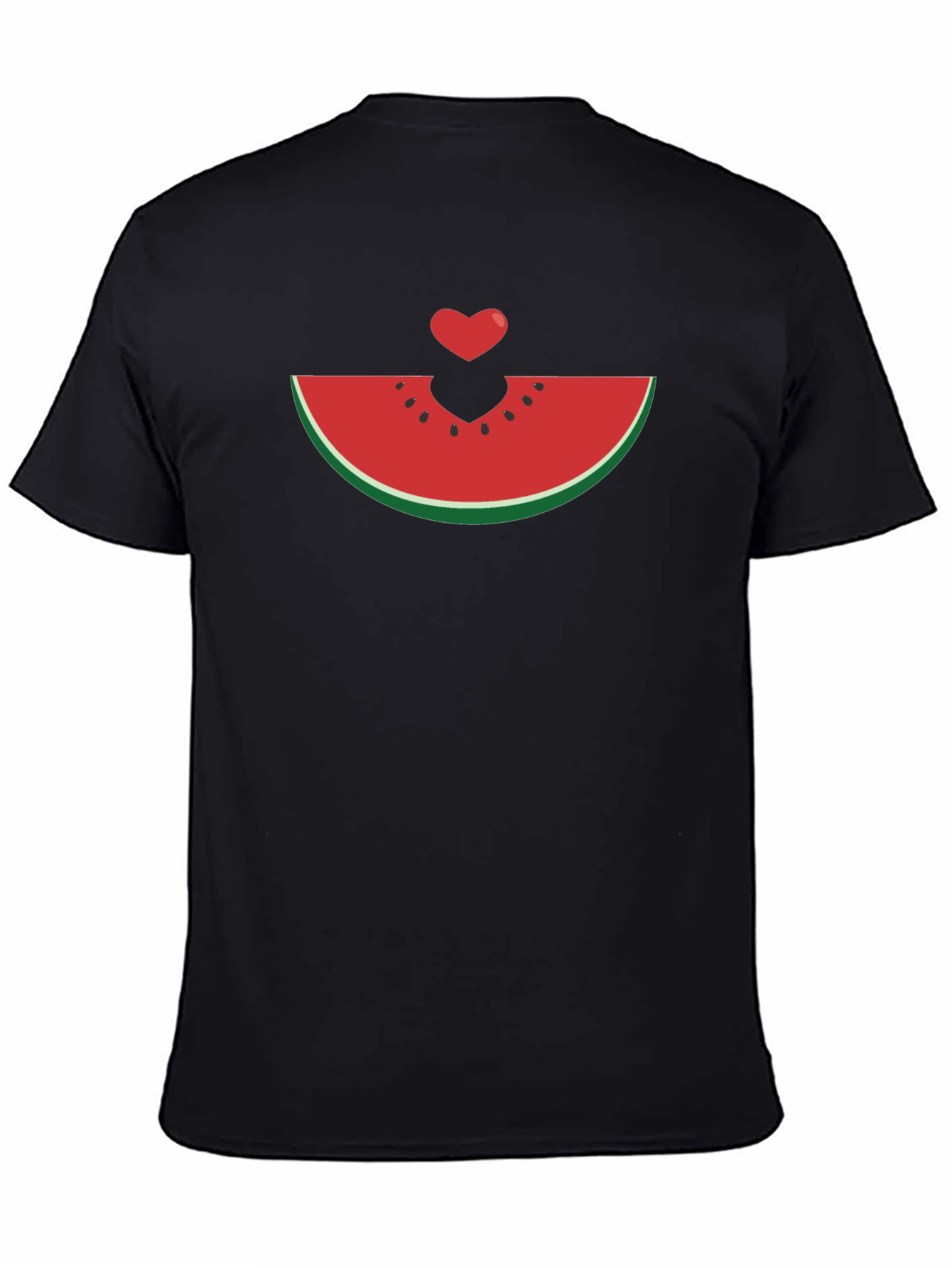 Watermelon Heart Graphic Tee - Black Unisex T-Shirt
