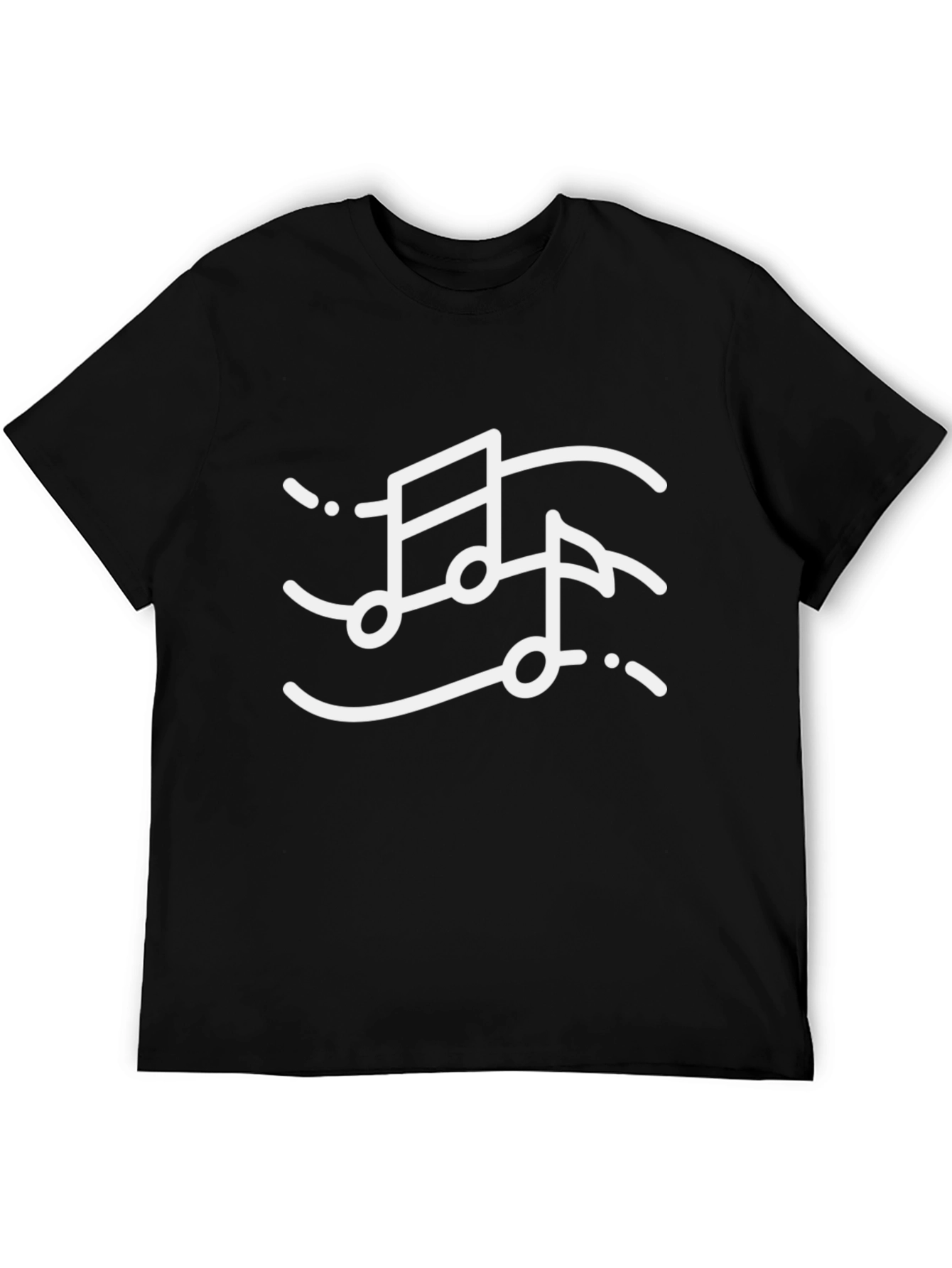 Musical Notes Graphic Tee - Stylish Black T-Shirt